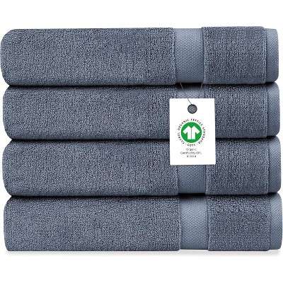Delara 100% Organic Cotton 650 GSM Long Staple, Soft, Quick Dry & Ultra-Absorbent Bath Sheet (Pack of 4)