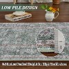 Area Rug for Living Room, Machine Washable Boho Rug for Bedroom, Low Pile Lightweight Thin Floral Vintage Distress Print Pattern Carpet - 3 of 4