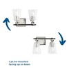 Progress Lighting Cassell 2-Light Vanity Fixture, Brushed Nickel/Matte Black, Clear Glass Shades - 2 of 3