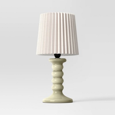 Mini Stick Table Lamp with Pleated Shade Green - Room Essentials™