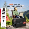 VEVOR Sine Wave Converter, 1000W, DC 12V to AC 120V, with Dual AC Sockets, 1 USB, 1 Type-C, Remote Operation for Portable Electronics, Black - 3 of 4