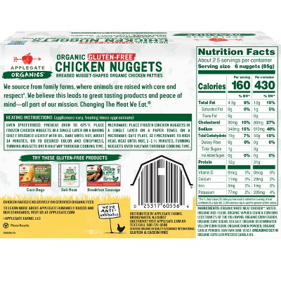 Applegate Organics Organic Gluten Free Chicken Nuggets - Frozen - 8oz