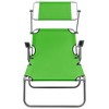 vidaXL Sun Lounger with Canopy Steel Green - 2 of 4