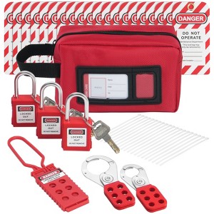 VEVOR Electrical Lockout Tagout Kit, 26 PCS Safety Loto Kit Includes Padlocks, Hasps,Tags,Nylon Ties, and Carrying Bag, Lockout Tagout Safety Tools - 1 of 4