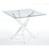 NicBex Minimalist Square Glass Dining Table with Cross Metal Legs,Modern Kitchen Table Bar Table,Dining Room Furniture - 4 of 4