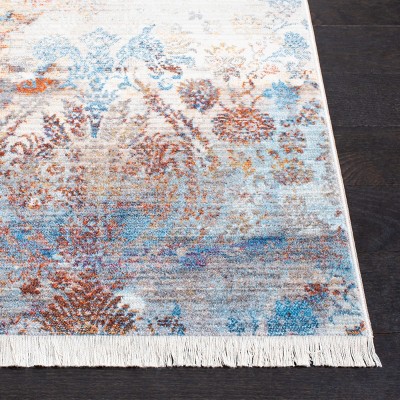 Vintage Persian Blue Synthetic 4' x 6' Area Rug