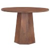 Royal Hampton Dining Table | 42" Round Top | Handmade Ambre Brown Mango Wood | Octagonal Pedestal Base - 2 of 4