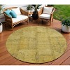 Gold Wheat And Gray Patchwork Washable Indoor Outdoor Area Rug - 2 of 4