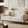 GustoWave 65"W Mid Century Modern Loveseat Sofa, 2 Seater Linen Upholstered Couch, Nordic Solid Wood Decorative Sofa - 4 of 4