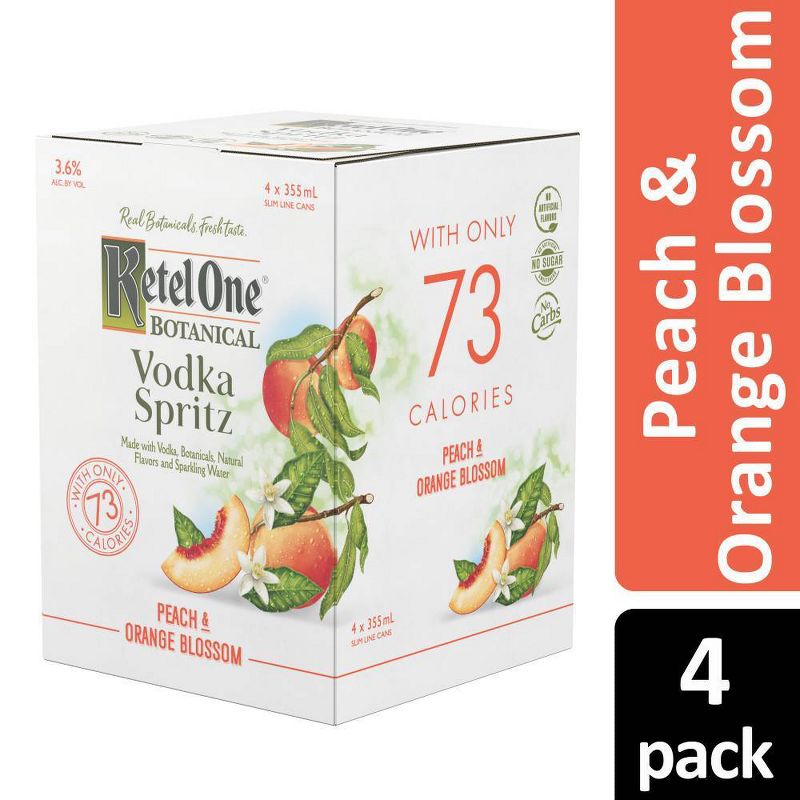 Ketel One Botanical Peach &#38; Orange Blossom Vodka Spritz - 4pk/355ml Cans, 5 of 7