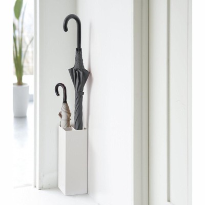 Black Metal Compact Umbrella Stand with Adjustable Trays