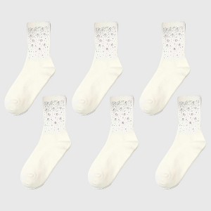 Anna-Kaci Women's 6pk Dot Ankle Socks - Sparkly Accent Dress Socks for Parties & Stylish Daily Wear - 1 of 3