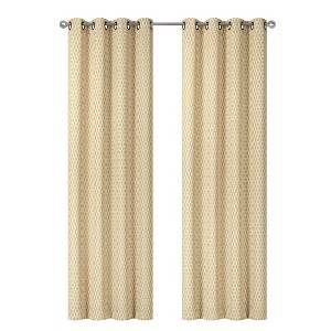 Kate Aurora 2 Pack Amari Contemporary Lattice Light Filtering Grommet Top Window Curtain Panels - 1 of 4