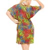 LA LEELA Women's Summer Loose Front Tie Swimsuit Vacation Beachwear Swim Dress Cover Ups X-Large-XX-Large Multicolored, Leaf - 4 of 4