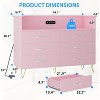 Zstar  6 Drawers Dresser with LED Light & Charging Station for Bedroom, Entryway, Hallway - 2 of 4