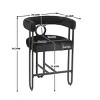Height Bar Stools Set Of 2,Boasting Curved Wishbone Frame Streamlined Silhouette Armrest Counter Stool with Three Legs-Cuddlewood - 4 of 4