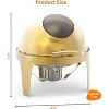 6.3 Qt Round Roll Top Chafing Dish Buffet Set, Stainless Steel Buffet Food Warmer with Glass Window for Party Wedding Banquet Graduation Event, Gold - 2 of 4