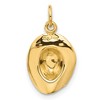Black Bow Jewelry 14k Yellow Gold 3D Cowboy Hat Charm - 3 of 4
