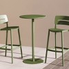 WestinTrends Playa 41.25" Adjustable Metal Round Bar Height Table, Olive Green - 2 of 4