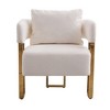 2-Piece Teddy Fleece Decorative Side Chair Set with Gold Metal Legs - 4 of 4