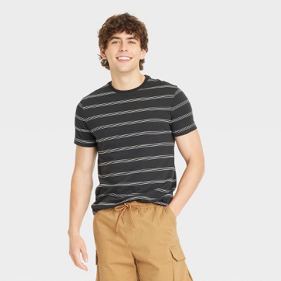 Men's Short Sleeve Striped Novelty T-Shirt - Goodfellow & Co™ Black