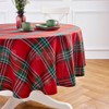 Solino Home Linen Plaid Round Tablecloth | Madras Holiday Plaid - 2 of 3