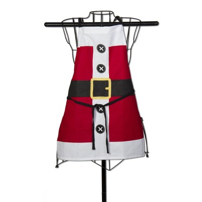 tagltd Whimsy Santa Kids Cooking Baking Apron Cotton Machine Wash, One Size Fits Most, Red