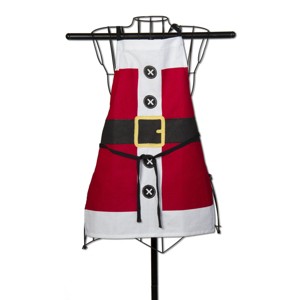 tagltd Whimsy Santa Kids Cooking Baking Apron Cotton Machine Wash, One Size Fits Most, Red - 1 of 2