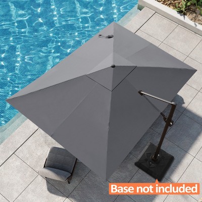 Pellebant 9x11.5FT Cantilever Umbrella Outdoor 360 Degree Rotation Offset Umbrella 6 Heights Adjustable Cantilever Patio Umbrella
