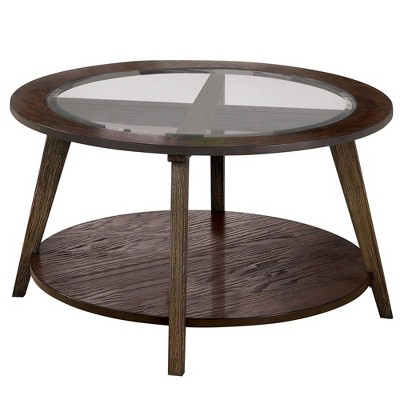 32 Coffee Table With Round Glass Top, Winsome Wood Maya Round Coffee Table Black Top Metal Legs