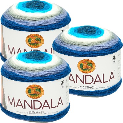 (3 Pack) Lion Brand Mandala Yarn - Mermaid