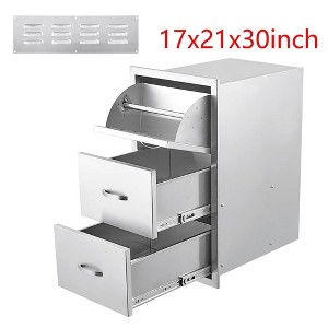 17x21x30 inch Triple Drawer Outdoor Kitchen BBQ Island Stainless Steel With Vent - 1 of 4