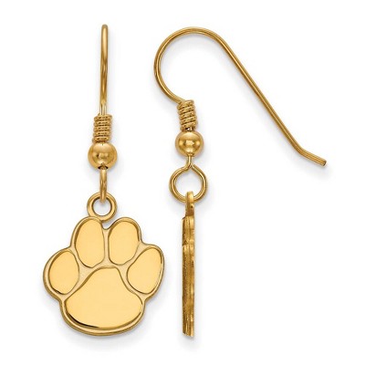 Black Bow Jewelry 14k Yellow Gold Plated Sterling Silver Auburn Tigers NCAA Dangle Earrings