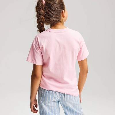 Детские Cat & Jack Girls' Oversized Short Sleeve Graphic Jersey T-Shirt - Cat & Jack™ Pink L — фото 3