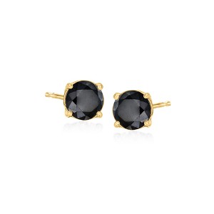 Ross-Simons 1.00 ct. t.w. Black Diamond Stud Earrings in 14kt Yellow Gold - 1 of 3