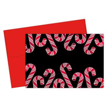 Great Papers Candy Cane Uncoated General Use Notecard with Envelope Red Foil/Black 50/Pack (2021139)