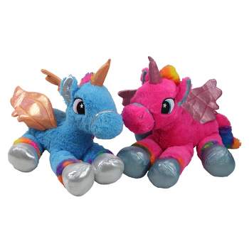 Northlight Super Soft and Plush Unicorns Stuffed Animal Figures - 23.5" - Set of 2 - Pink and Blue