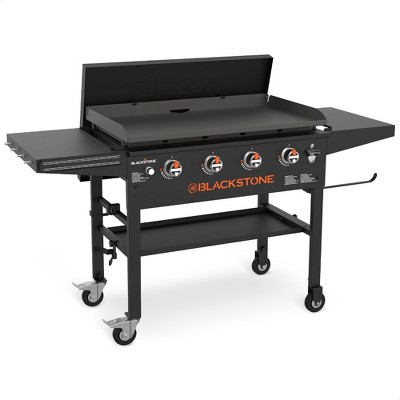 Blackstone 36" Omnivore Propane Griddle Combo, 4 Burners, Outdoor BBQ Grill Stove, Powder Coated Steel, 768 Sq. In. Cooking Top, Black