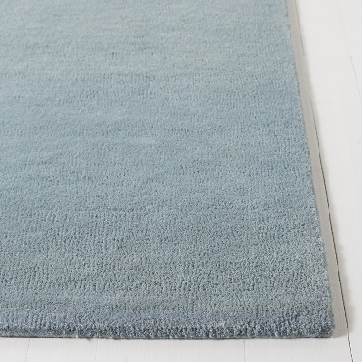 Handmade Fifth Avenue 5' Square Blue Tufted Wool Area Rug