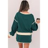 Color Contrast Loose Pullover and Lace-up Waist Skort Set - 2 of 3