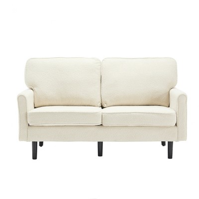 SKRAN Small Loveseat Sofa for Small Spaces, Comfy Small Couch for Bedroom with Thick Cushion, 2 Seater Couch Side Pocket for Living Room