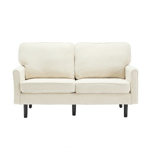 SKRAN Small Loveseat Sofa for Small Spaces, Comfy Small Couch for Bedroom with Thick Cushion, 2 Seater Couch Side Pocket for Living Room - 1 of 4