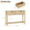 43" Fluted Entryway Table with 2 Drawers, Console Table for Entryway, Wooden Sofa Table for Living Room - 3 of 4