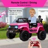 Electric Car for Kids, 12V Ride on Truck Car with Remote Control Spring Suspension, LED Lights, Music, 3 Speeds - 2 of 4