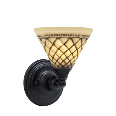 Toltec Lighting Any 1 - Light Sconce in  Matte Black with 7" Chocolate Icing Shade