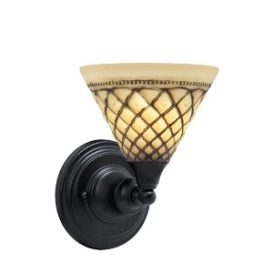 Toltec Lighting Any 1 - Light Sconce in  Matte Black with 7" Chocolate Icing Shade - 1 of 1