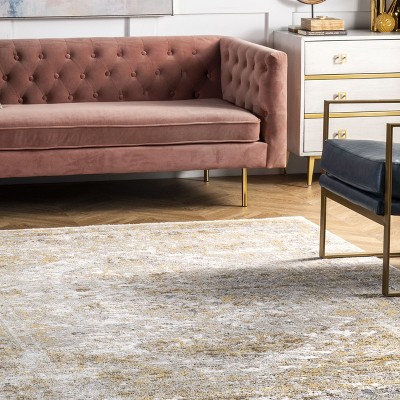 Vintage Speckled Gold 5' x 8' Braided Wool Blend Area Rug