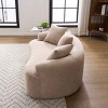Curved Loveseat Sofa, Compact Design Couch for Small Spaces, Full Compression Foam Seating with Chenille Cover-Coolbibila - 3 of 4