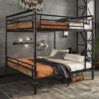 ALEXOUN Bunk Bed,Industrial Detachable Bunked Frame Convertible Twin Bunk Beds into 2 Individual Bed for Kids,Adults,Space-Saving