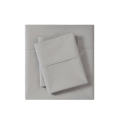 King 200 Thread Count Cotton Peached Percale Sheet Set Gray : Target